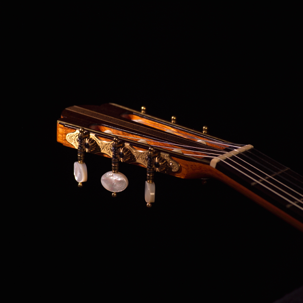 Headstock, Tuning Keys - Side View | Daryl Perry Classical Guitars